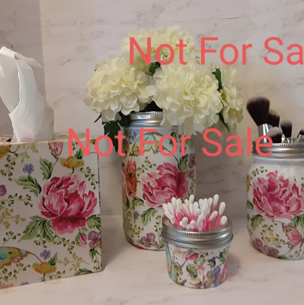 Beautiful Handmade Floral Vanity Set